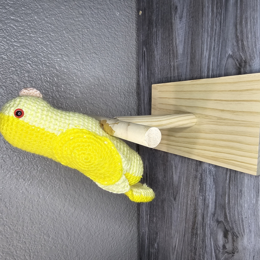 Yellow Knitted Bird Wall Decor